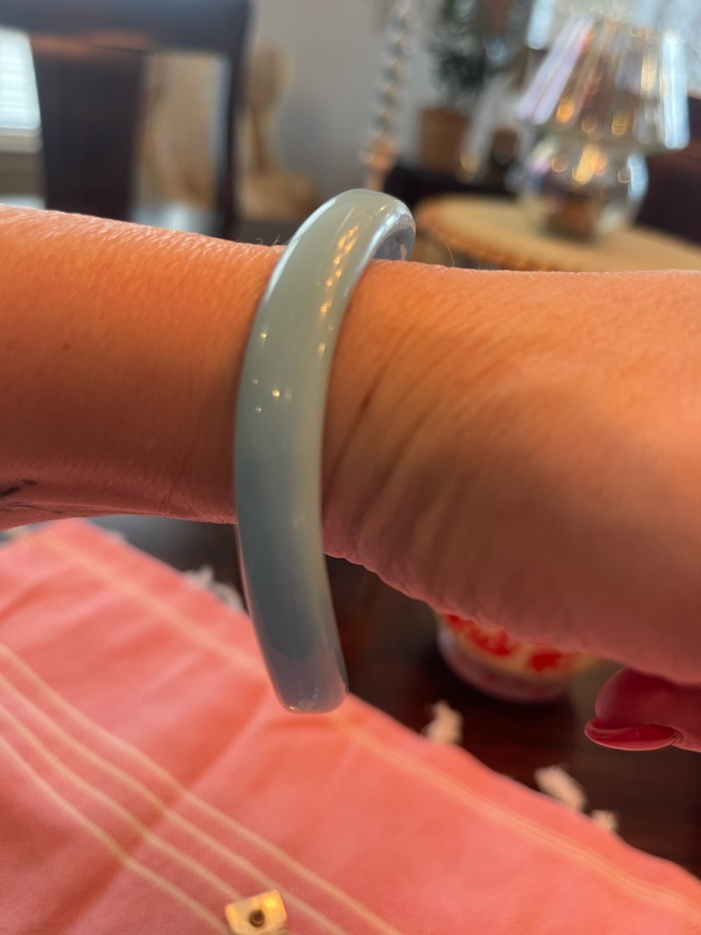 Bangle Plastic Light Blue Wavy